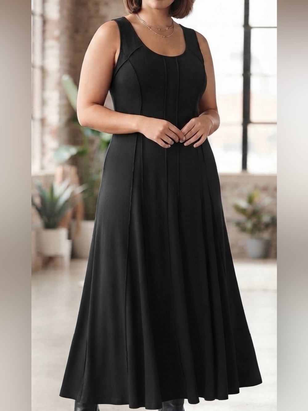 GUC Women’s Size XL Long Black Inside Out Tank Dress
